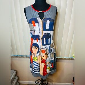 Simply Art Dolcezza City Stories dress featuring artwork Linda Woods Size Small